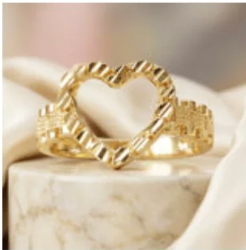 Diamond Cut Heart Ring